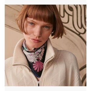 Precious paradise detail scarf black / noir 45 NWT